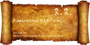 Kaminszky Klára névjegykártya