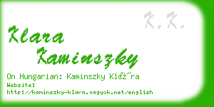 klara kaminszky business card